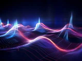 3D illustration music waves