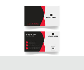 Naklejka na ściany i meble red and black color Gematric shape Corporate business card Layout Template 