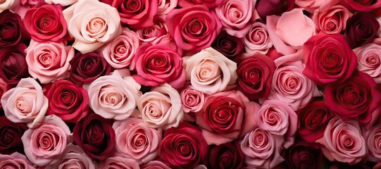 Valentines Day Red and Pink Roses Background