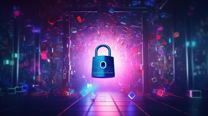 Internet Security Wallpaper and Background of Creative illustration - obrazy, fototapety, plakaty