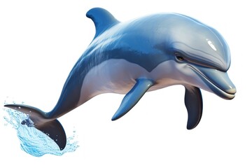  a dolphin jumping out of the water with it's mouth open and it's head above the water with a wave coming out of it's mouth.