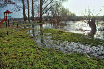 Hochwasser in Sachsen-Anhalt, Weissenfels, Uichteritz, Deutschland