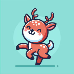 Vector deer dancing illustration