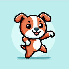 Vector dog dancing illustration
