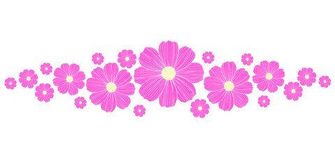 pink flowers isolated on transparent background. Vector eps