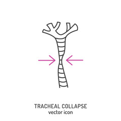 Obraz premium Tracheal collapse icon, sign. Medical pictogram. Trachea disorder.
