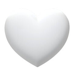 white heart on a pristine white background. 