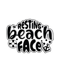 Resting beach face t shirt design, summer t shirt design