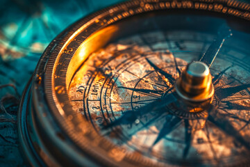 Business navigate recovery, Abstract, The compass navigate for businessmen to resume business growth in the economic crisis