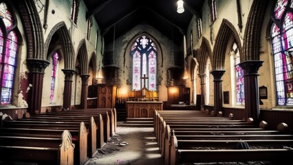 Fototapeta premium interior of the cathedral of saint ai generated
