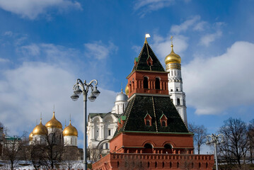 Fototapeta na wymiar Architecture of Moscow Kremlin. Color photo. 