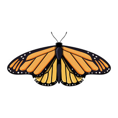 pink butterfly cartoon. silhouette green, orange monarch, color watercolor pink butterfly sign. isolated symbol vector illustration