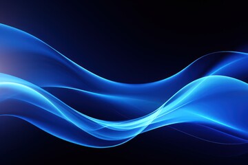  a blue wave on a black background with a bright light in the middle of the wave and a bright light in the middle of the wave on the left side of the image.