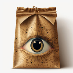 Brow paper bag isolated on transparent background d created with Generative Ai