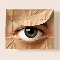 Brow paper bag isolated on transparent background d created with Generative Ai