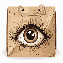 Brow paper bag isolated on transparent background d created with Generative Ai