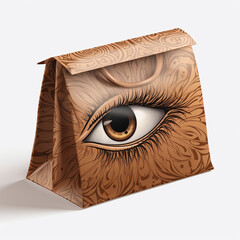 Brow paper bag isolated on transparent background d created with Generative Ai