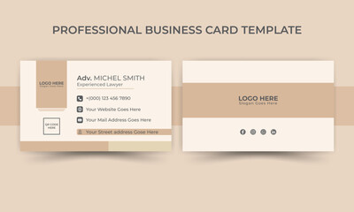 Creative business card and name card horizontal simple clean template vector design.