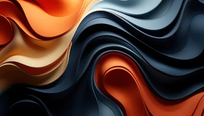Poster Modern, Soft Pop, squishy textures on dark gray background. Abstract Waves of Color, Flowing Curves and Bold Hues. © Helios4Eos