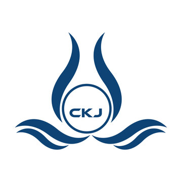 CKJ letter water drop icon design with white background in illustrator, CKJ Monogram logo design for entrepreneur and business.
