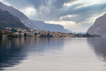 Fototapeta premium Lakefront of the Romantic village of Mandello del Lario