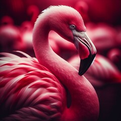Fototapeta premium pink flamingo portrait