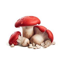 illustration with mushrooms on a white background