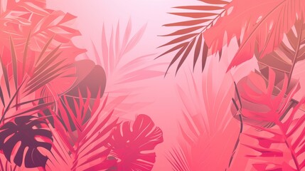 gradient pink wavy tropical theme background  - obrazy, fototapety, plakaty