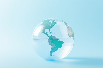 A close-up of a transparent glass globe 