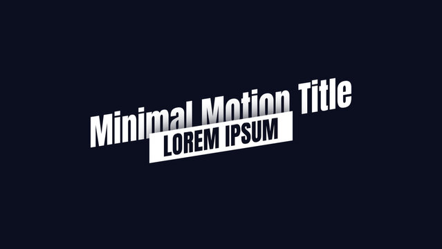 Minimal Motion Title