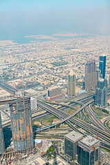 Naklejka na ściany i meble Aerial view from the height of Burj Khalifa
