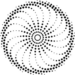 Spiral dotted sun pattern isolated on white background vector illustration