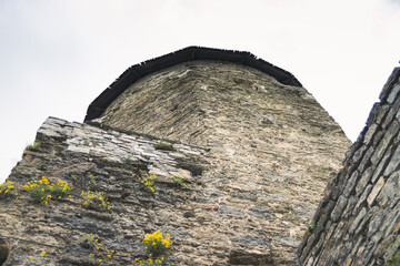 Fortifications and towers near the Kamianets-Podilskyi Castle. Part of the powerful bastions of the...