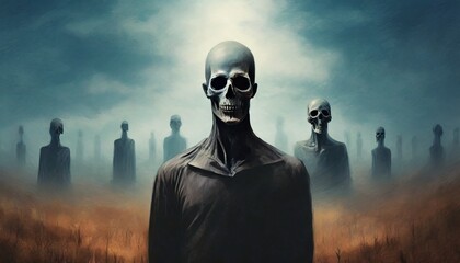 evil dead souls in human form fantasy concept illustration painting