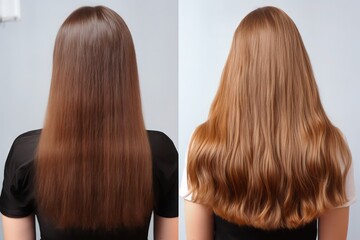 Before and after hair treatment