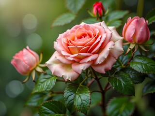 a close-up of a beautiful roses in garden