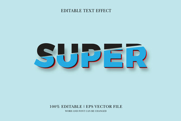 Super Editable text Effect with  3d vector design