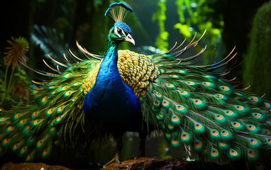 Obraz premium Elegant colourful peacock