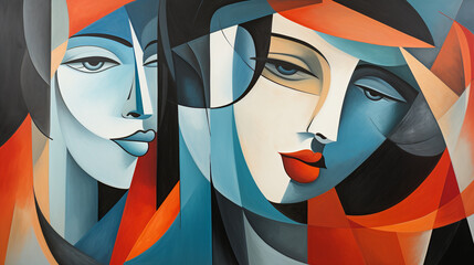 Cubist Fur Artwork with Abstract Beauty.Modern Allegory