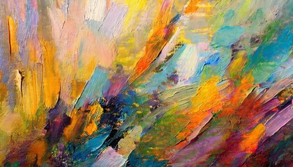 fragment of multicolored texture painting abstract art background oil on canvas rough brushstrokes of paint