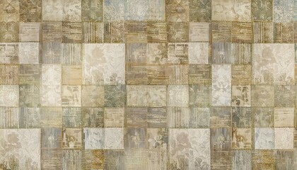 vintage patchwork seamless pattern retro repeating wallpaper fabric or ceramic digital print grunge background
