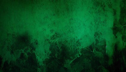 black dark jade emerald green grunge background old painted concrete wall plaster close up rough...