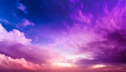 Foto op Canvas deep purple magenta violet navy blue sky dramatic evening sky with clouds colorful sunset background for design dark shades cloudy weather storm fantasy fantastic © Slainie