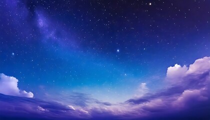 Obraz na płótnie Canvas indigo blue dark gradient mystical sky with clouds and stars phone background wallpaper ai generated