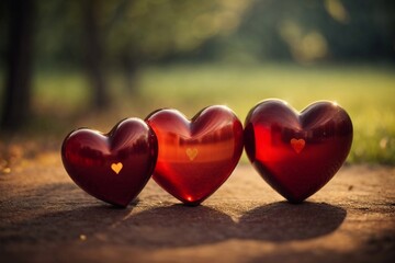 Fototapeta premium Love Unveiled Generative AI's Realistic Heart Creation