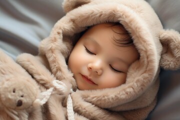 Fototapeta na wymiar child baby kid sleeping bed boy childhood
