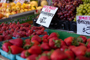 strawberries at the market