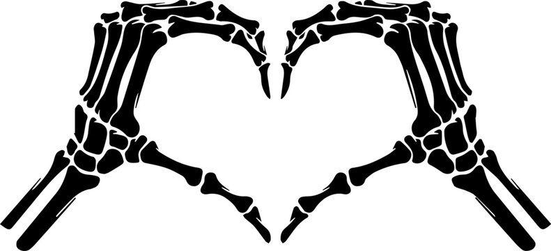 Skeleton heart, skeleton hands