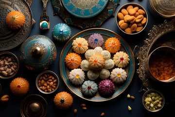 Festive Ramadan Treats and Traditional Dish Preparations, oriental sweets and Ingredients