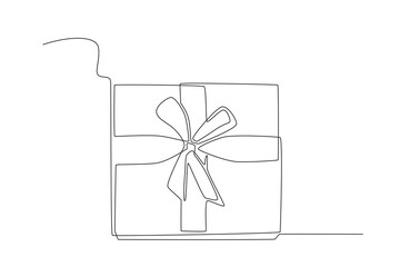 Top view of the gift box. Gift Box one-line drawing